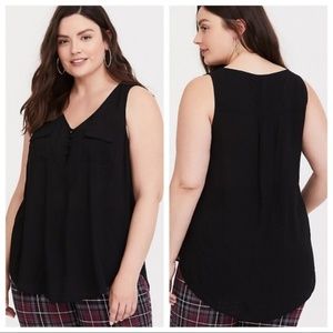 Torrid Black Button Loop Challis Tank NWOT 5x